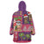 Hawaiian Christmas Wearable Blanket Hoodie - Mele Kalikimaka Island Holiday Vibes - Pink Purple