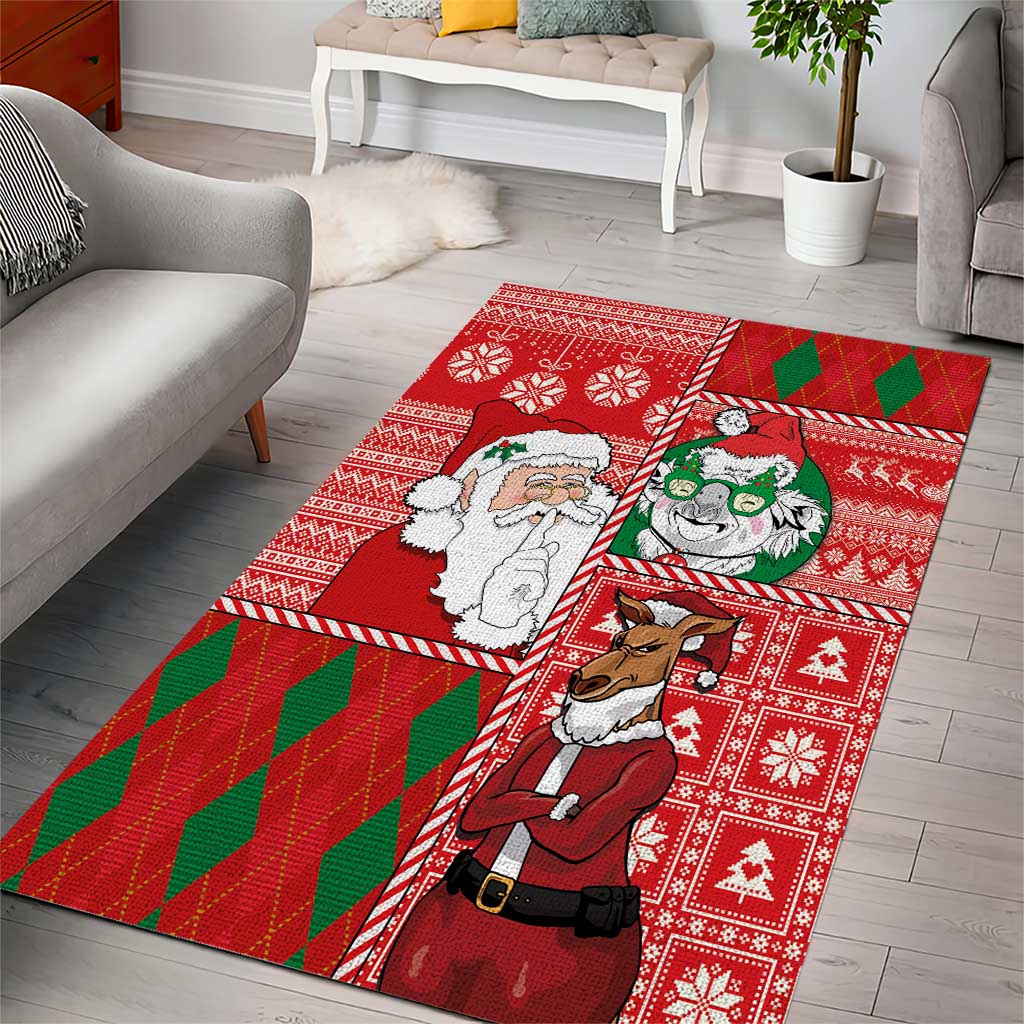 Australian Christmas Area Rug - Santa Koala Kangaroo and Holiday Cheer LT03 - Polynesian Pride