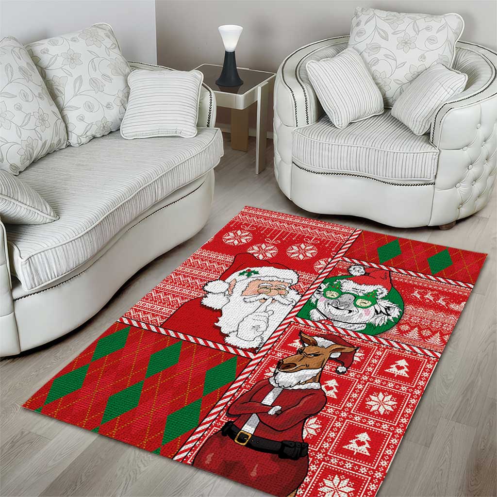Australian Christmas Area Rug - Santa Koala Kangaroo and Holiday Cheer LT03 - Polynesian Pride