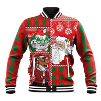 Australian Christmas Baseball Jacket - Santa Koala Kangaroo and Holiday Cheer LT03 Unisex Red - Polynesian Pride