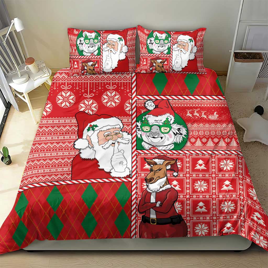 Australian Christmas Bedding Set - Santa Koala Kangaroo and Holiday Cheer LT03 - Polynesian Pride