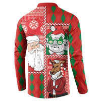 Australian Christmas Button Sweatshirt - Santa Koala Kangaroo and Holiday Cheer LT03 - Polynesian Pride