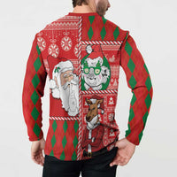 Australian Christmas Button Sweatshirt - Santa Koala Kangaroo and Holiday Cheer LT03 - Polynesian Pride