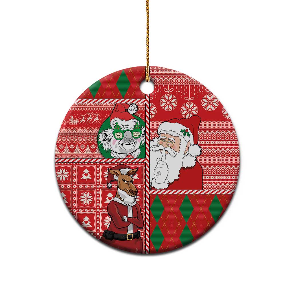 Australian Christmas Ceramic Ornament - Santa Koala Kangaroo and Holiday Cheer LT03 - Polynesian Pride