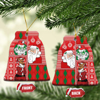 Australian Christmas Ceramic Ornament - Santa Koala Kangaroo and Holiday Cheer LT03 Bell Flake Red - Polynesian Pride