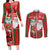 Australian Christmas Couples Matching Long Sleeve Bodycon Dress and Long Sleeve Button Shirt - Santa Koala Kangaroo and Holiday Cheer