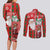 Australian Christmas Couples Matching Long Sleeve Bodycon Dress and Long Sleeve Button Shirt - Santa Koala Kangaroo and Holiday Cheer