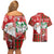 Australian Christmas Couples Matching Off Shoulder Short Dress and Hawaiian Shirt - Santa Koala Kangaroo and Holiday Cheer