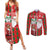 Australian Christmas Couples Matching Summer Maxi Dress and Long Sleeve Button Shirt - Santa Koala Kangaroo and Holiday Cheer