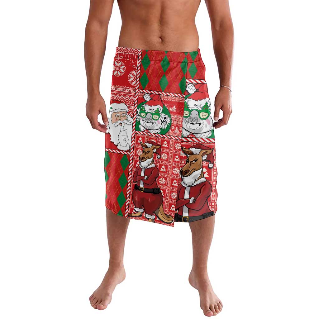 Australian Christmas Lavalava - Santa Koala Kangaroo and Holiday Cheer