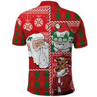 Australian Christmas Polo Shirt - Santa Koala Kangaroo and Holiday Cheer LT03 - Polynesian Pride