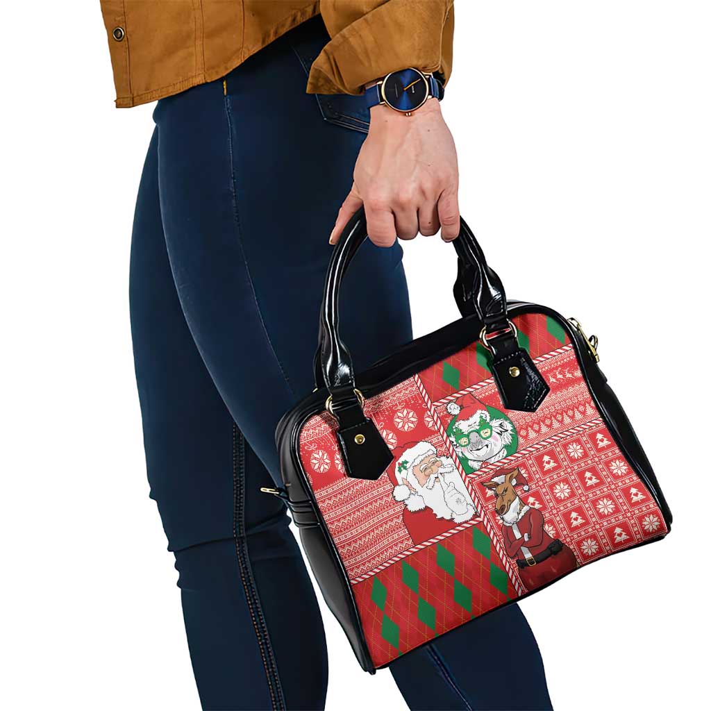 Australian Christmas Shoulder Handbag - Santa Koala Kangaroo and Holiday Cheer LT03 - Polynesian Pride