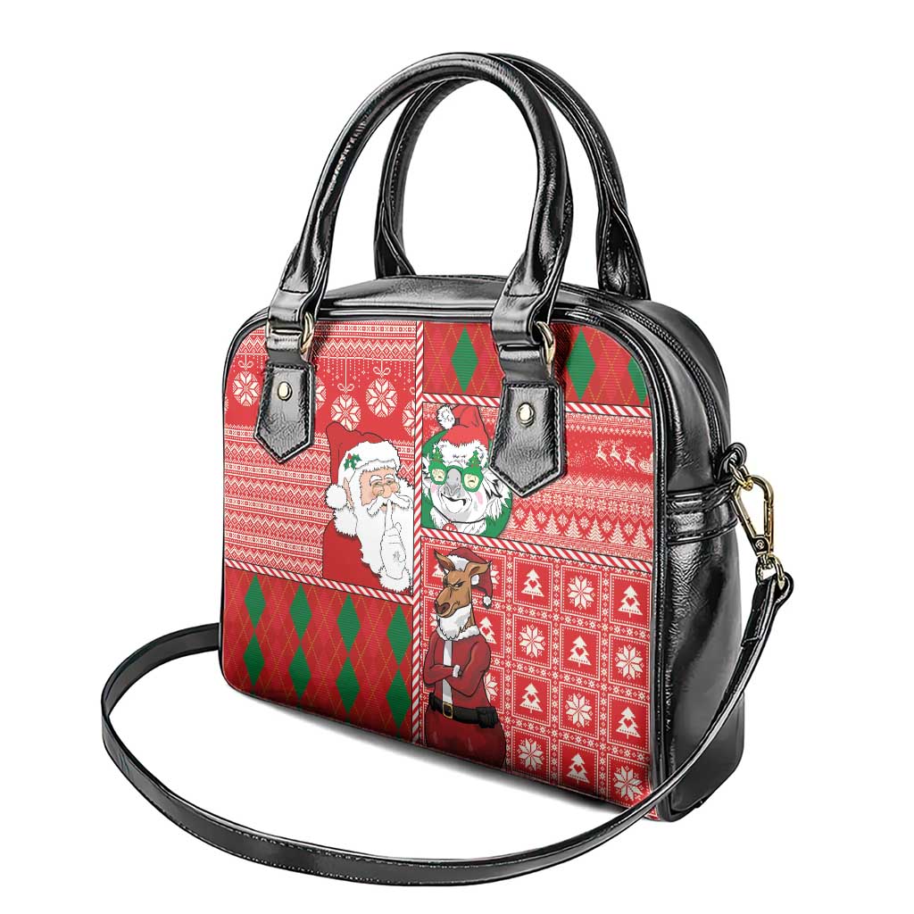 Australian Christmas Shoulder Handbag - Santa Koala Kangaroo and Holiday Cheer LT03 - Polynesian Pride