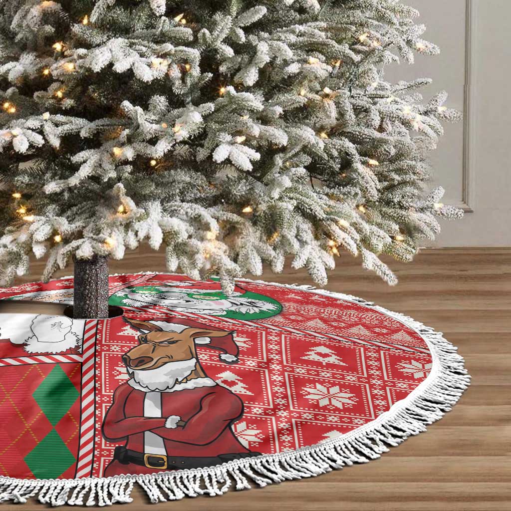 Australian Christmas Tree Skirt - Santa Koala Kangaroo and Holiday Cheer LT03 - Polynesian Pride