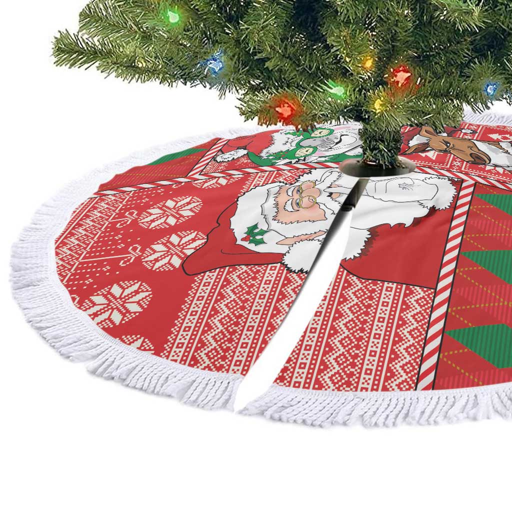 Australian Christmas Tree Skirt - Santa Koala Kangaroo and Holiday Cheer LT03 - Polynesian Pride