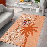 Bula Fiji Area Rug Tropical Flower and Tapa Pattern Peach Fuzz Color LT03 - Polynesian Pride