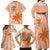 Bula Fiji Family Matching Off Shoulder Maxi Dress and Hawaiian Shirt Tropical Flower and Tapa Pattern Peach Fuzz Color LT03 - Polynesian Pride