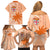 Bula Fiji Family Matching Off Shoulder Short Dress and Hawaiian Shirt Tropical Flower and Tapa Pattern Peach Fuzz Color LT03 - Polynesian Pride