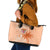 Bula Fiji Leather Tote Bag Tropical Flower and Tapa Pattern Peach Fuzz Color LT03 Peach Fuzz - Polynesian Pride