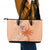 Bula Fiji Leather Tote Bag Tropical Flower and Tapa Pattern Peach Fuzz Color LT03 - Polynesian Pride