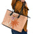 Bula Fiji Leather Tote Bag Tropical Flower and Tapa Pattern Peach Fuzz Color LT03 - Polynesian Pride