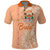 Bula Fiji Polo Shirt Tropical Flower and Tapa Pattern Peach Fuzz Color LT03 Peach Fuzz - Polynesian Pride