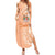 Bula Fiji Summer Maxi Dress Tropical Flower and Tapa Pattern Peach Fuzz Color LT03 Women Peach Fuzz - Polynesian Pride