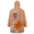 Bula Fiji Wearable Blanket Hoodie Tropical Flower and Tapa Pattern Peach Fuzz Color LT03 - Polynesian Pride