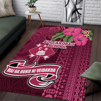 Fiji Adi Cakobau School Area Rug Tropical Flower and Tapa Pattern LT03 Pink - Polynesian Pride