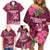 Fiji Adi Cakobau School Family Matching Off Shoulder Short Dress and Hawaiian Shirt Tropical Flower and Tapa Pattern LT03 - Polynesian Pride