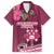 Fiji Adi Cakobau School Family Matching Short Sleeve Bodycon Dress and Hawaiian Shirt Tropical Flower and Tapa Pattern LT03 Dad's Shirt - Short Sleeve Pink - Polynesian Pride