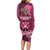 Fiji Adi Cakobau School Long Sleeve Bodycon Dress Tropical Flower and Tapa Pattern LT03 - Polynesian Pride