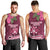 Fiji Adi Cakobau School Men Tank Top Tropical Flower and Tapa Pattern LT03 - Polynesian Pride