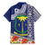 Fiji Natabua High School Family Matching Mermaid Dress and Hawaiian Shirt Tropical Flower and Tapa Pattern Blue Style LT03 - Polynesian Pride