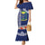 Fiji Natabua High School Family Matching Mermaid Dress and Hawaiian Shirt Tropical Flower and Tapa Pattern Blue Style LT03 Mom's Dress Blue - Polynesian Pride