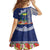 Fiji Natabua High School Family Matching Off Shoulder Long Sleeve Dress and Hawaiian Shirt Tropical Flower and Tapa Pattern Blue Style LT03 - Polynesian Pride