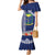 Fiji Natabua High School Mermaid Dress Tropical Flower and Tapa Pattern Blue Style LT03 Women Blue - Polynesian Pride