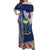 Fiji Natabua High School Off Shoulder Maxi Dress Tropical Flower and Tapa Pattern Blue Style LT03 Women Blue - Polynesian Pride