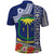 Fiji Natabua High School Polo Shirt Tropical Flower and Tapa Pattern Blue Style LT03 - Polynesian Pride