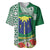 Fiji Natabua High School Baseball Jersey Tropical Flower and Tapa Pattern Green Style LT03 Green - Polynesian Pride