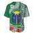 Fiji Natabua High School Baseball Jersey Tropical Flower and Tapa Pattern Green Style LT03 - Polynesian Pride