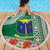 Fiji Natabua High School Beach Blanket Tropical Flower and Tapa Pattern Green Style LT03 - Polynesian Pride