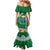 Fiji Natabua High School Family Matching Mermaid Dress and Hawaiian Shirt Tropical Flower and Tapa Pattern Green Style LT03 - Polynesian Pride