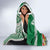 Fiji Natabua High School Hooded Blanket Tropical Flower and Tapa Pattern Green Style LT03 - Polynesian Pride