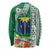 Fiji Natabua High School Long Sleeve Shirt Tropical Flower and Tapa Pattern Green Style LT03 - Polynesian Pride