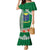 Fiji Natabua High School Mermaid Dress Tropical Flower and Tapa Pattern Green Style LT03 Women Green - Polynesian Pride