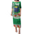 Fiji Natabua High School Puletasi Tropical Flower and Tapa Pattern Green Style LT03 Long Dress Green - Polynesian Pride