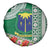 Fiji Natabua High School Spare Tire Cover Tropical Flower and Tapa Pattern Green Style LT03 - Polynesian Pride