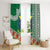 Fiji Natabua High School Window Curtain Tropical Flower and Tapa Pattern Green Style LT03 - Polynesian Pride