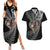 New Zealand Valentine Day Couples Matching Summer Maxi Dress and Hawaiian Shirt Aotearoa Warrior and Woman Love Heart Silver Fern Koru LT03 Black - Polynesian Pride